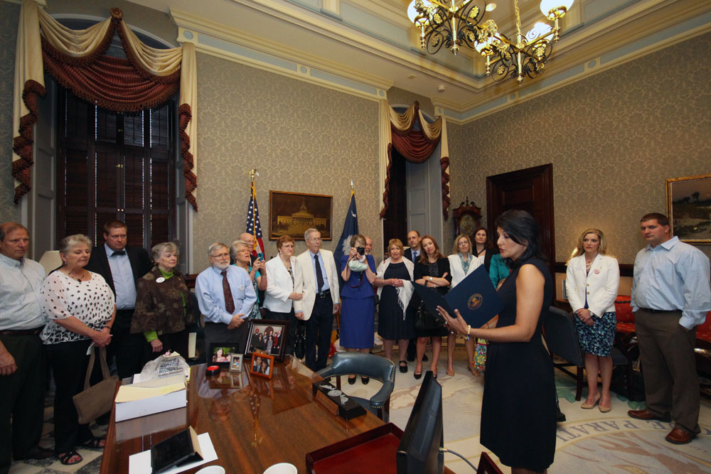 Governor Haley reading 2014 Parkinson's Proclamation