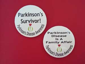 Photo of Parkinson Awareness Buttons