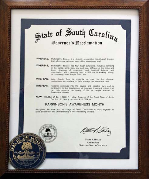 April 2014 Parkinson's Awareness Proclamation